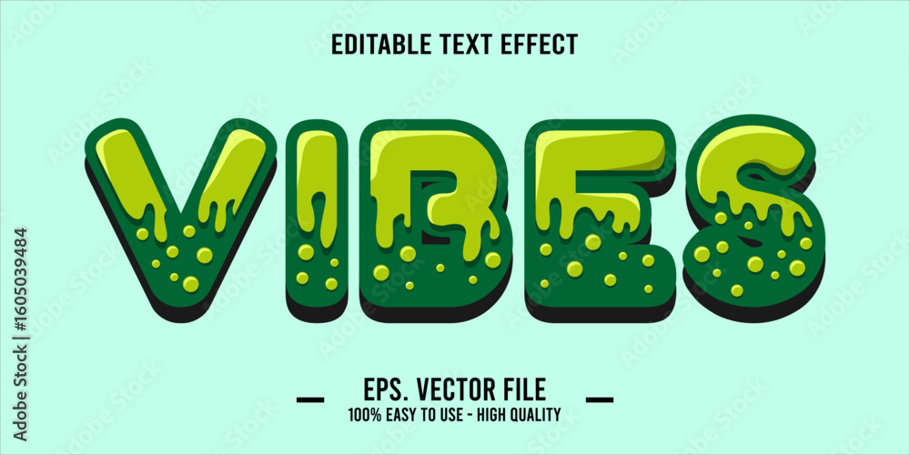 Poster vibes, happy and funny text effect with editable text
