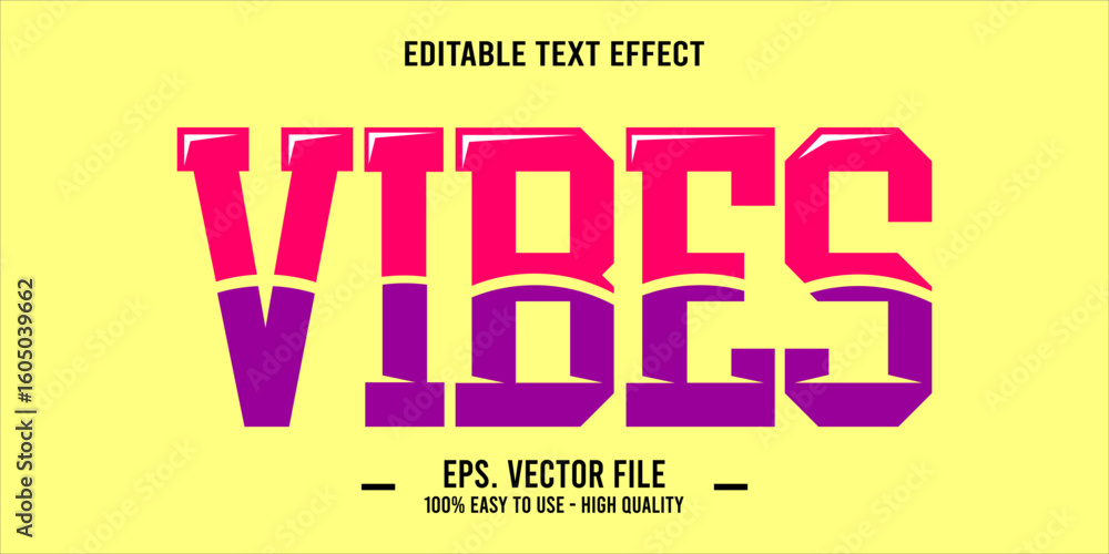 Poster vibes, happy and funny text effect with editable text