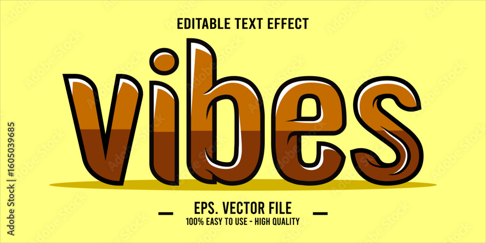 Poster vibes, happy and funny text effect with editable text