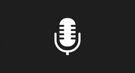 Simple white microphone icon on a dark background.