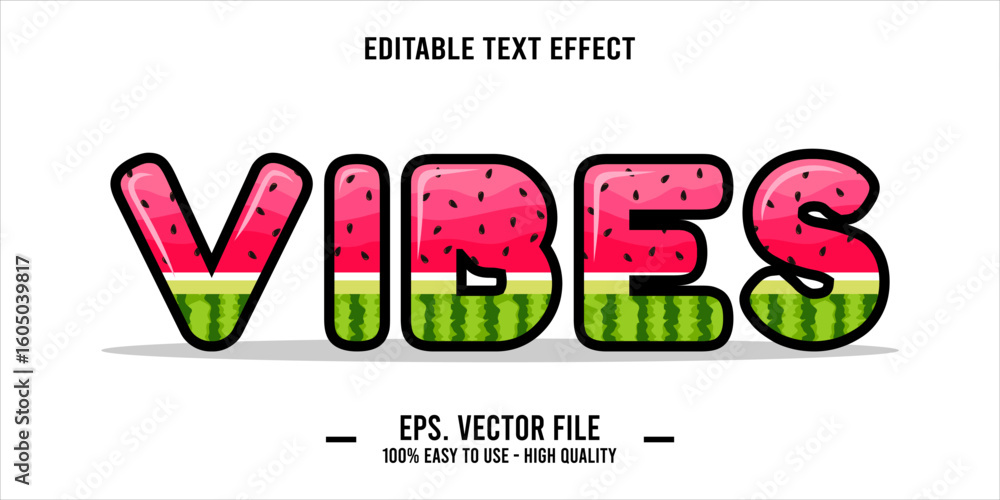 Poster vibes, happy and funny text effect with editable text