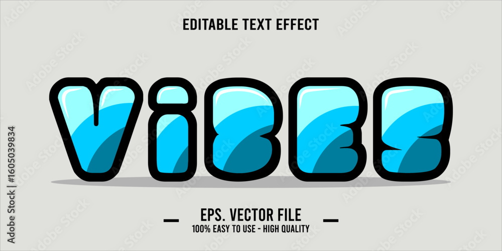 Poster vibes, happy and funny text effect with editable text