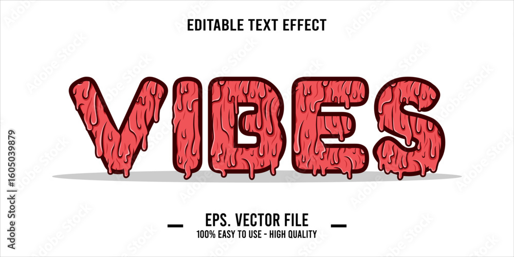 Poster vibes, happy and funny text effect with editable text