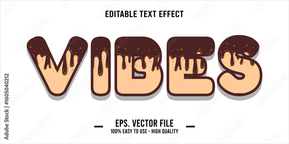 Poster vibes, happy and funny text effect with editable text