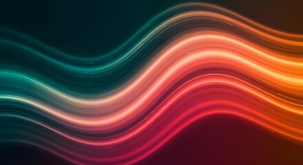 Obraz premium Curve texture background motion deep teal, coral orange, magenta, and golden yellow