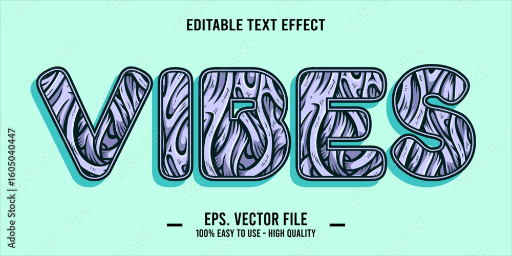 Poster vibes, happy and funny text effect with editable text