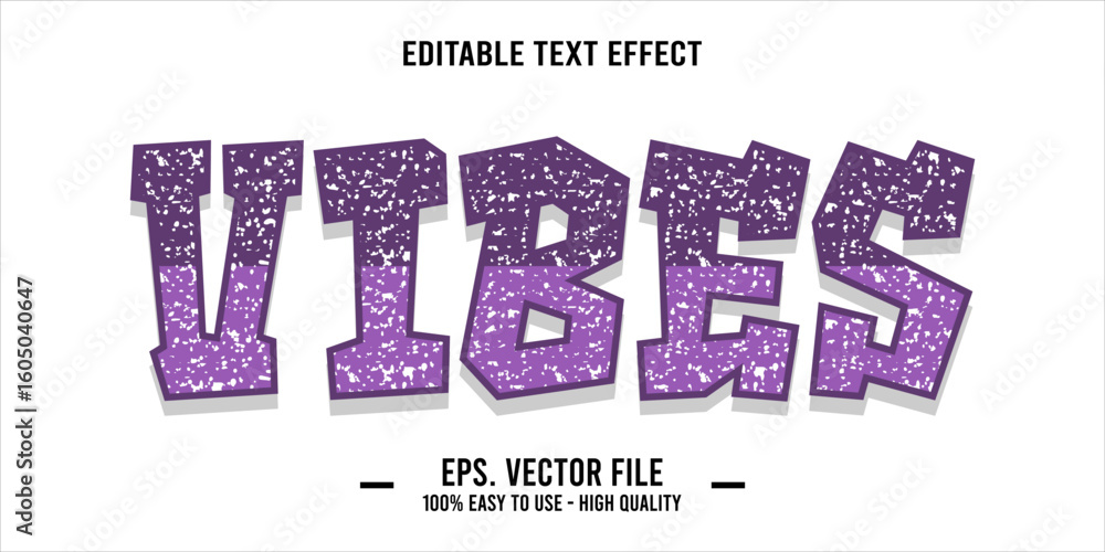 Poster vibes, happy and funny text effect with editable text