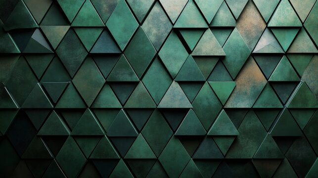 Green triangles creating a modern textured background