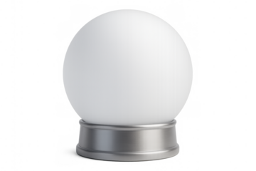 Crystal ball with silver stand isolated on transparent background, perfect for fortune telling and magical concepts