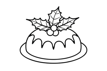 Christmas Pudding With Holly