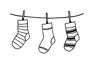 Children S Socks Hanging On Fireplace