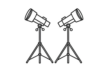 Cartoon Spotlights On Tripod Stands