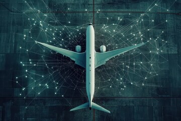 Network of connections enhanced by advanced data processing around an aircraft, network of connections and data processing over globe