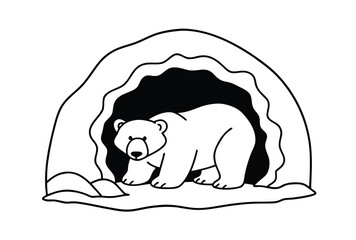 Bear Hibernating In Cozy Cave