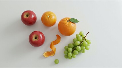 Fruits on White Background