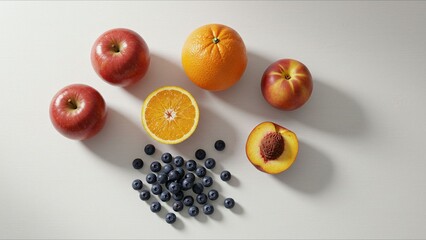Fruits on White Background
