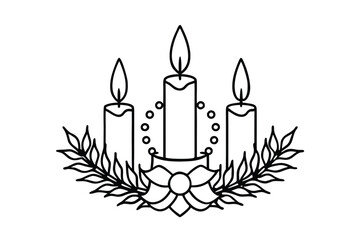 Advent Candles With Pine Wreath