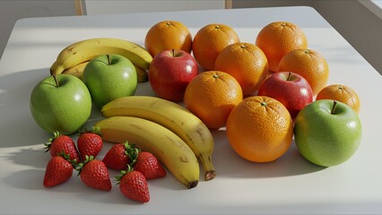 Mixed fruit arrangement on a table