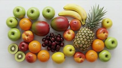 Variety of Fresh Fruits Displayed on Table