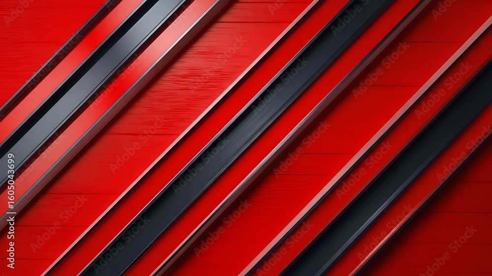 Aufkleber striking red and gray abstract pattern with diagonal lines, vibrant modern design with bold colors a