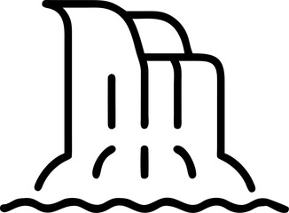 waterfall vector icon on white or transparent background. Park Stroke icon collections. Editable Stroke icon collection Outline icon.