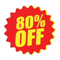 80% Off Mega Sale – 80% Discount Banner with Megaphone Icon for Big Promotions
