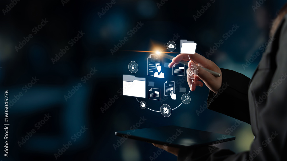 Poster document management system for secure file storage, organized access, and efficient digital workflow