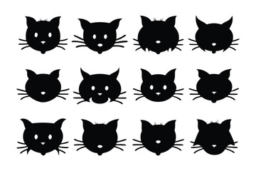 Collection of diverse dog breed silhouettes showcasing various poses and body types in a grid layout