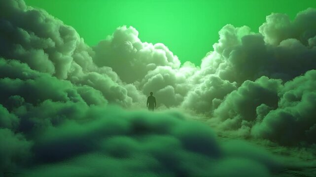 Cinematic Low Smoke Rising on Green Screen Cyc - Hyper-Realistic V7 Mist Effect
