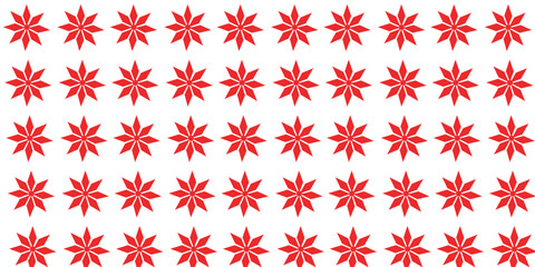seamless pattern with red christmas flowers