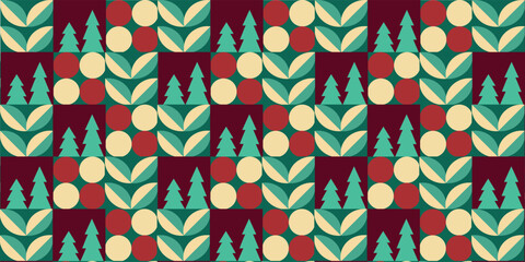 Christmas greeting card in Scandinavian geometric style