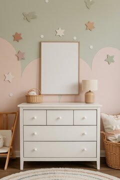 Baby Room mockup with Poster Frame