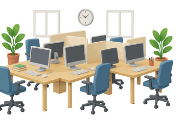 Work space with desk and computer