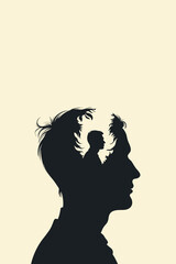 Trauma, Child, Father, Son, Childhood, Parents, Man, Personality, Schizophrenia, Psychology, Split, Depression, Axiocity, Mental Health, Vector, Artwork