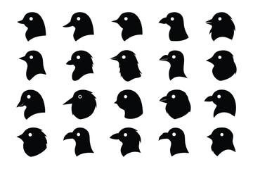 Collection of diverse black cat silhouettes showcasing various poses and body types