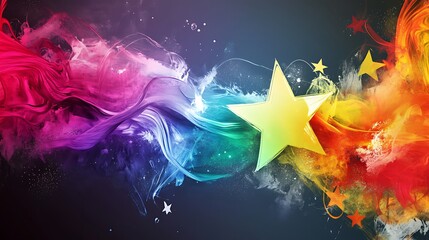Colorful abstract design with stars