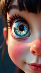 Blue-orange human eye, close-up of the iris