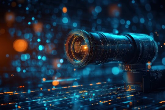 Scanning and data processing of digital information on a black background using advanced technology, scope scanning and data processing over black background