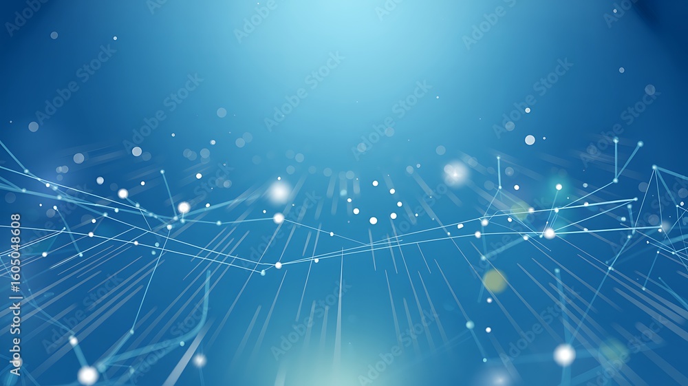 Poster abstract connection: a symphony of lines, dots, and light, data network: interconnected nodes and pa
