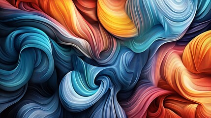 Abstract swirling colorful ribbons