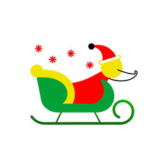 santa's sleigh in motion vector art silhouette