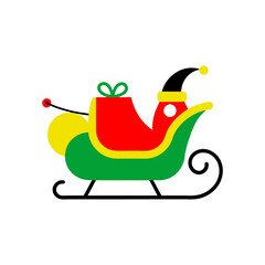 santa's sleigh in motion vector art silhouette