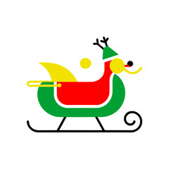 santa's sleigh in motion vector art silhouette