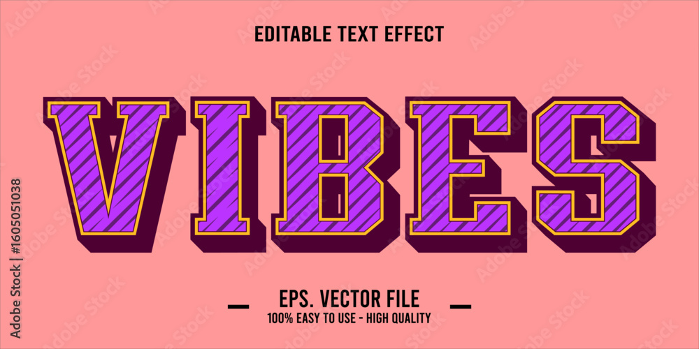 Poster vibes, happy and funny text effect with editable text