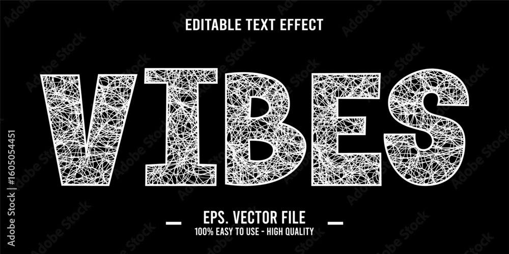 Poster vibes, happy and funny text effect with editable text