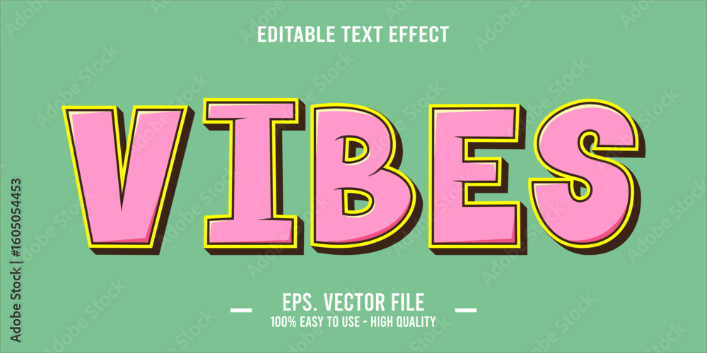 Poster vibes, happy and funny text effect with editable text