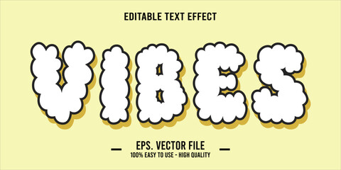 vibes, happy and funny text effect with editable text