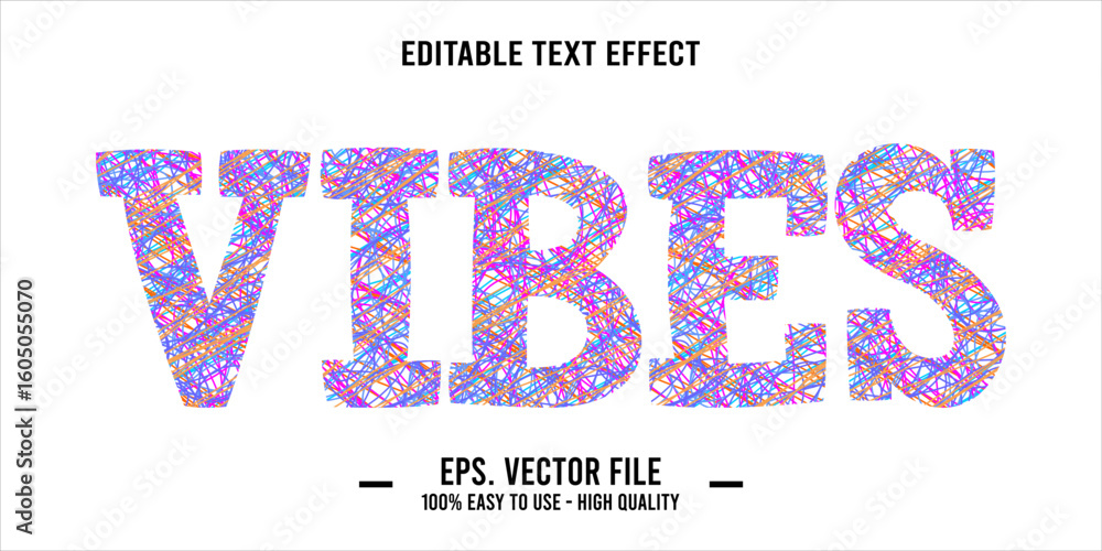 Poster vibes, happy and funny text effect with editable text