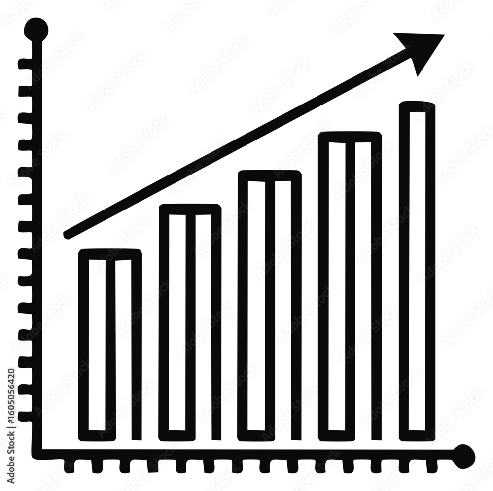 Aufkleber ascending bar graph displaying upward trajectory showing progress and growth for financial markets a