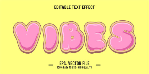 vibes, happy and funny text effect with editable text
